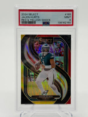 2024 Panini Select Football Jalen Hurts Red & Yellow Shock PSA 9 POP 1