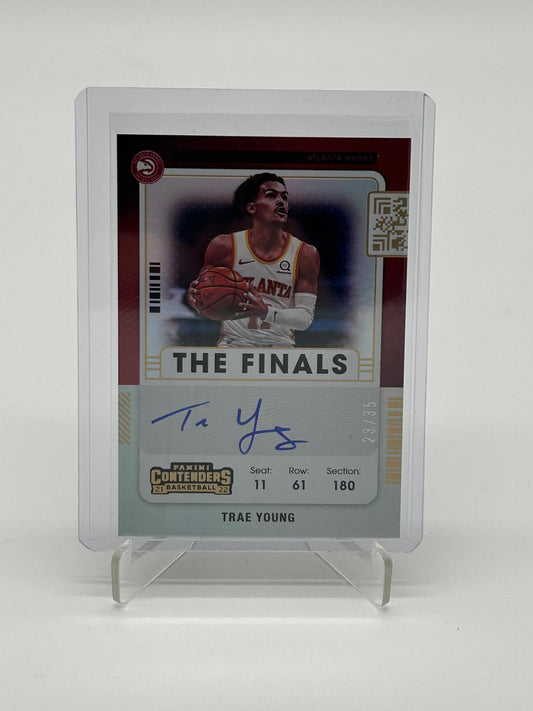 2021-22 Panini Contenders Trae Young The Final on Card Auto /35