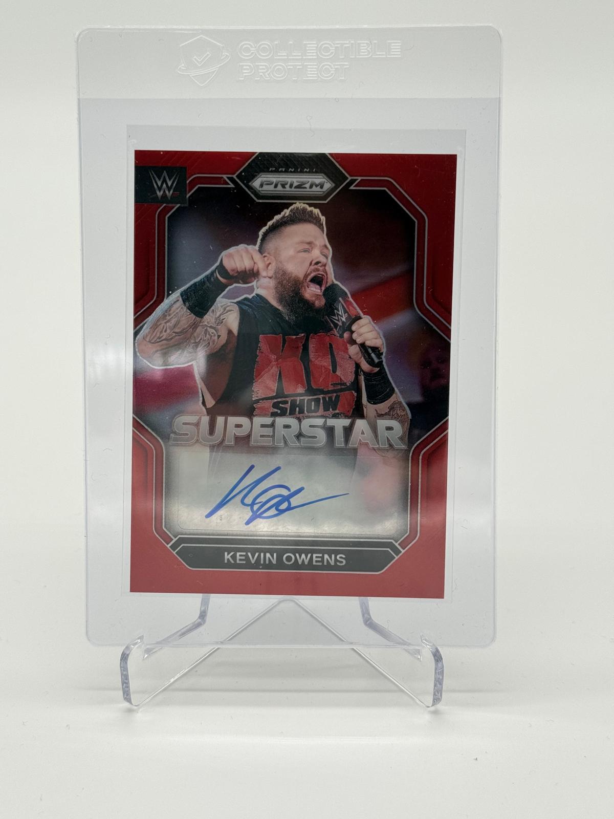 2023 Panini Prizm WWE Kevin Owens Superstar Autographs Auto Red 44/99