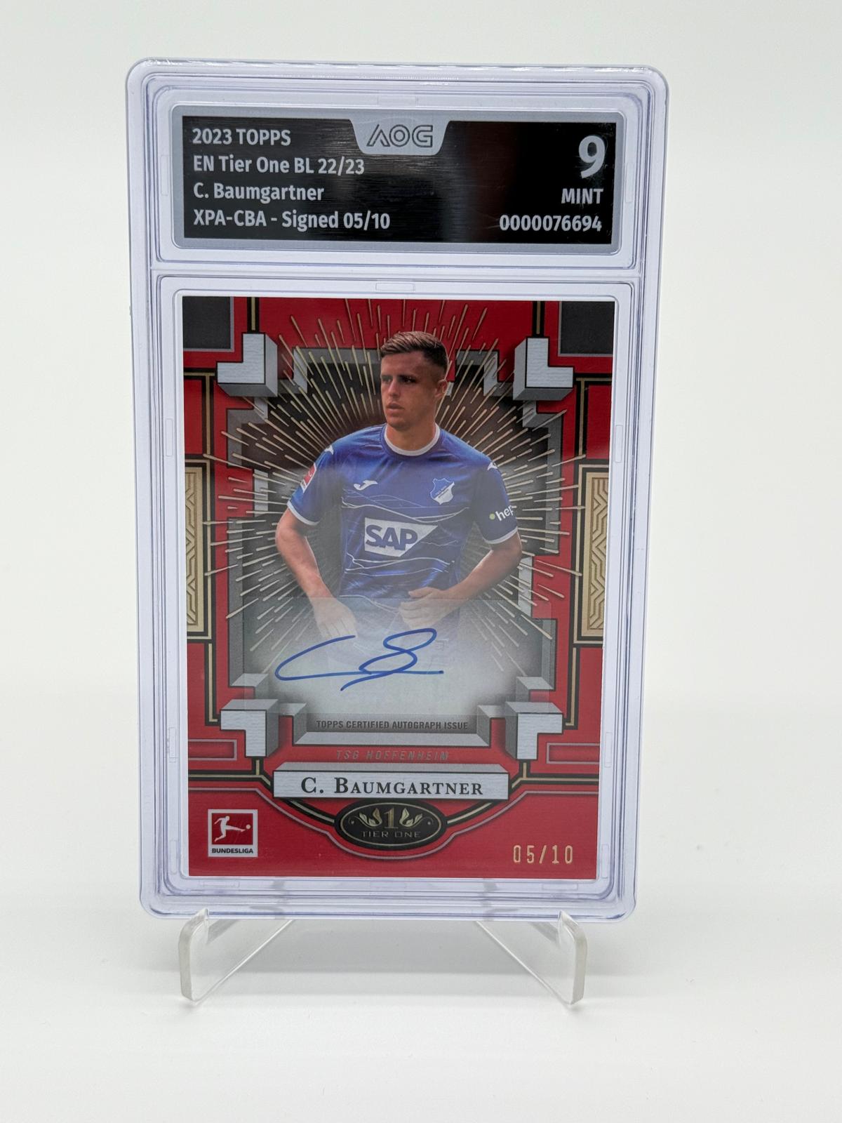 2023 Topps Tier One BL Christoph Baumgartner Auto /10 AOG 9