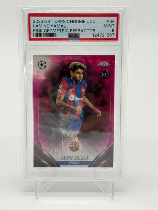 2023-24 Topps Chrome UCC Lamine Yamal RC Pink Geometric /250 PSA 9