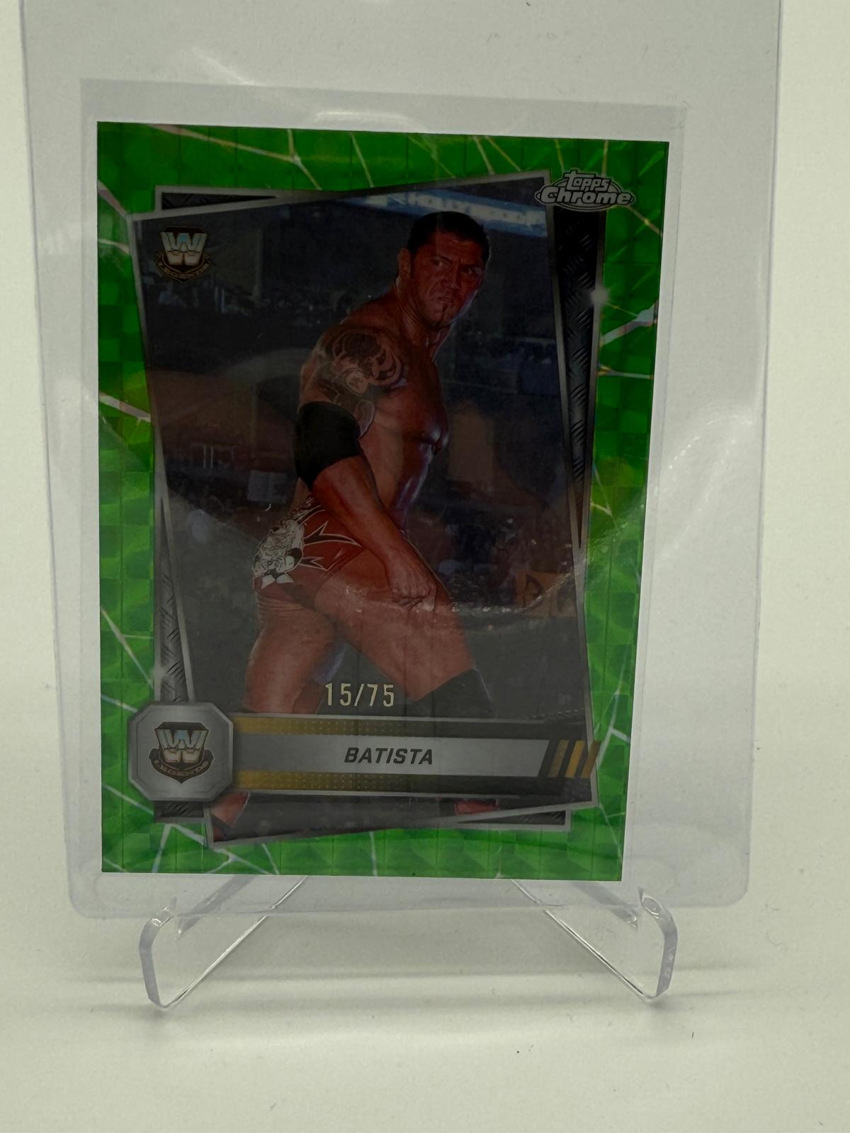 2025 Topps Chrome WWE Batista Neon Green Geometric /75