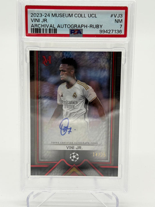 2023-24 Topps Museum UCL Vini Jr. Auto /25 PSA 7