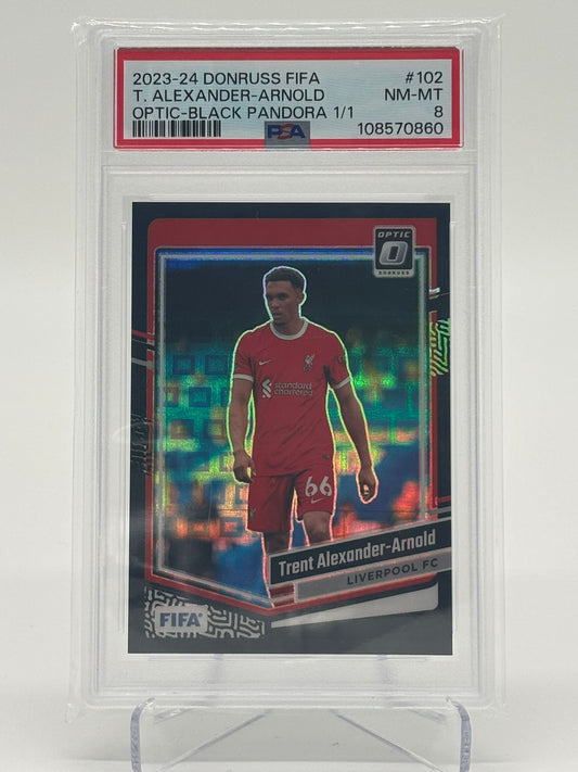 2023-24 Donruss FIFA Trent Alexander-Arnold Black Pandora 1/1 PSA 8