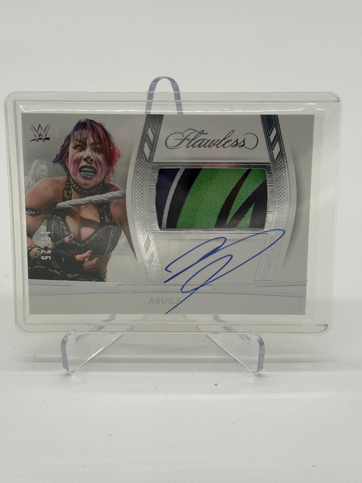 2024 Panini Flawless WWE Asuka Patch On Card Auto 15/25