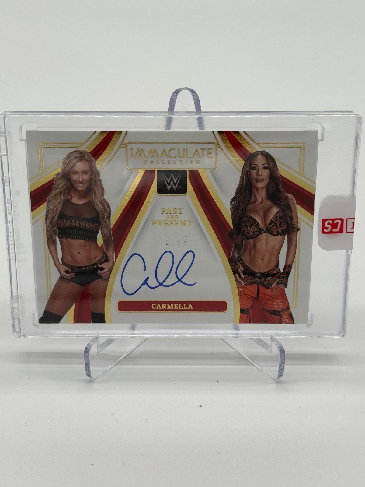 2023 Panini Immaculate Collection WWE Carmella Past and Present On Card Auto 73/99