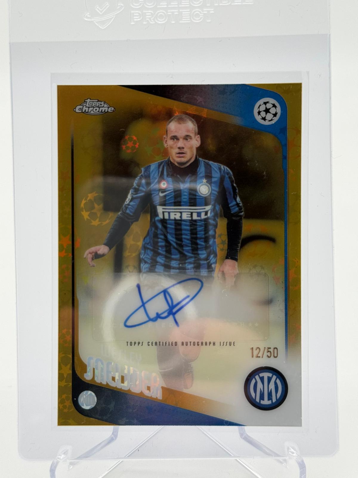 2026 Topps UCC Chrome Logofractor Wesley Sneijder Autogramm 12/50