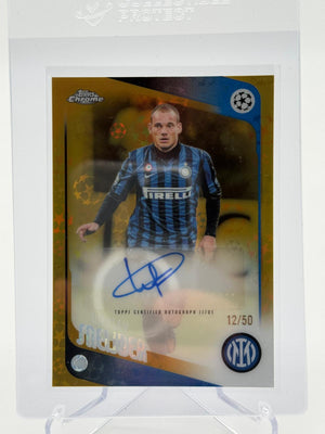 2026 Topps UCC Chrome Logofractor Wesley Sneijder Autogramm 12/50
