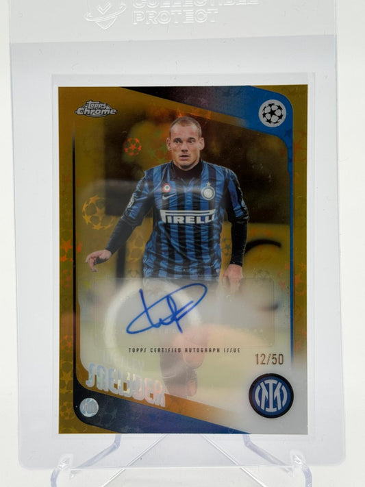 2026 Topps UCC Chrome Logofractor Wesley Sneijder Autogramm 12/50