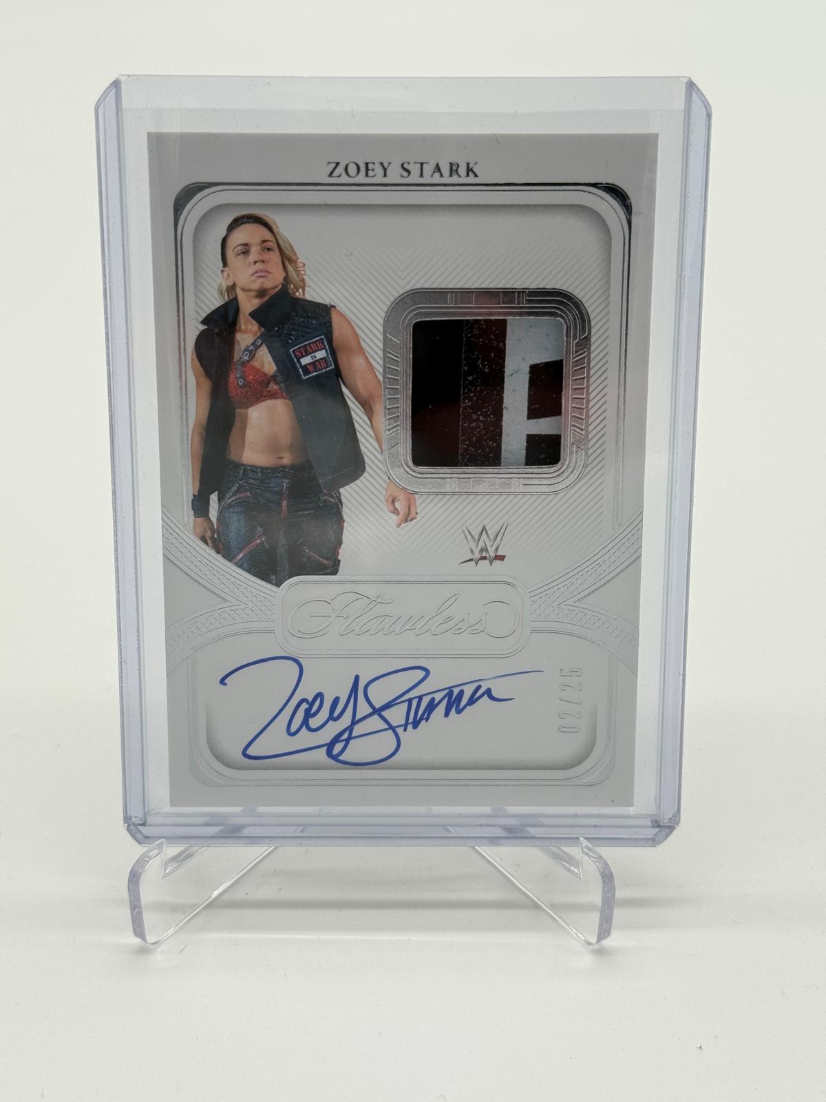 2024 Panini Flawless WWE Zoey Stark Patch On Card Autograph 02/25