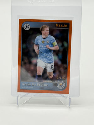 2024-25 Topps Merlin Chrome Kevin de Bruyne Orange Cracked Ice Refractor 02/25