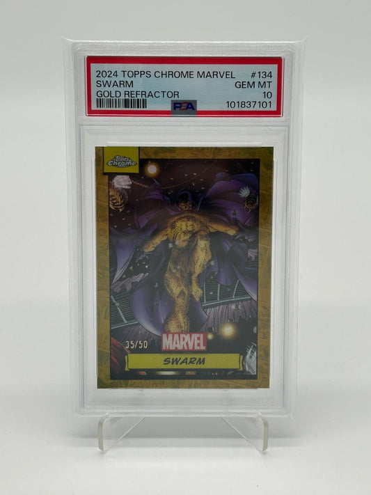 2024 Topps Chrome Marvel Swarm Gold Refractor /50 PSA 10