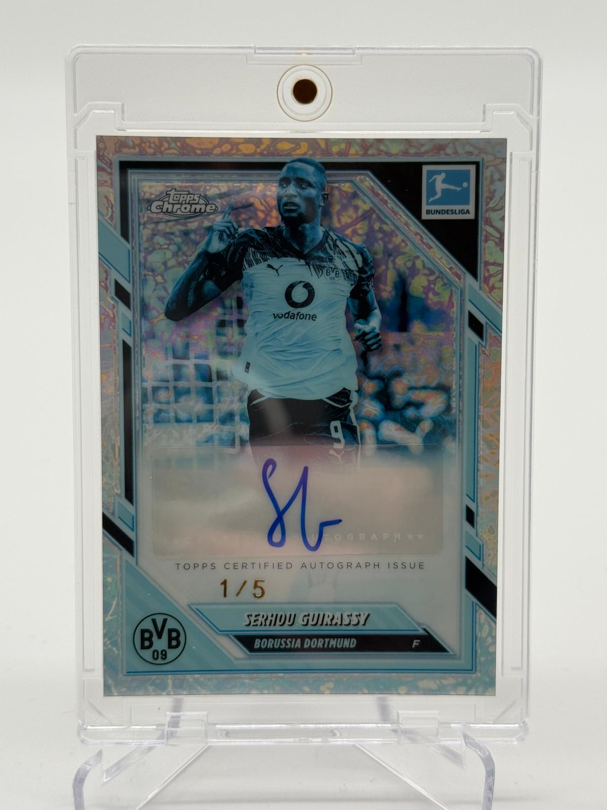 2026 Topps Chrome Bundesliga Frozen Serhou Guirassy Autogramm 1/5