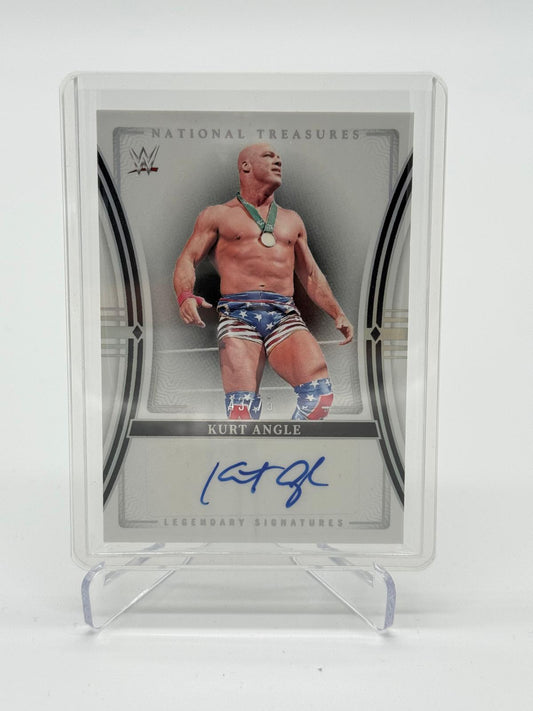 2024 Panini National Treasures WWE Kurt Angle Legendary Signatures Silver Auto SSP 43/75