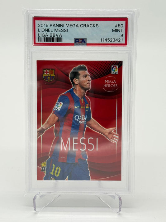 2015 Panini Mega Cracks Lionel Messi Mega Heros PSA 9