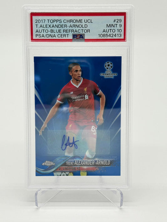 2017 Topps Chrome UCL Trent Alexander Arnold RC Auto Blue /150 PSA 9 Auto 10