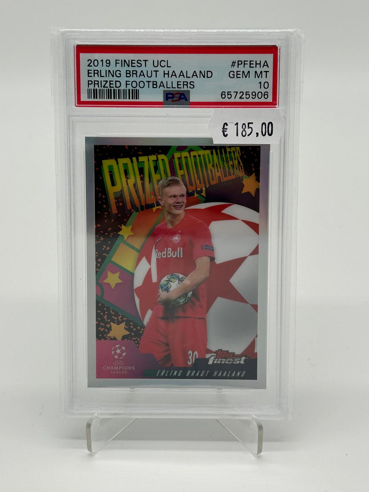 2019 Topps Finest UCL Erling Braut Haaland Prized Footballers PSA 10