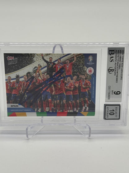 2024 Topps Now UEFA Euro Lamine Yamal On Card Auto BGS 9 Auto 10