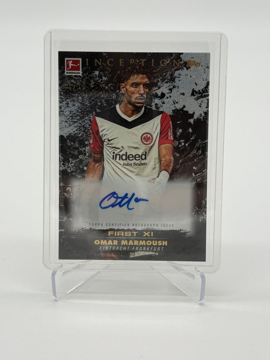 2024-25 Topps Inception Bundesliga Omar Marmoush First XI Black Auto 02/10