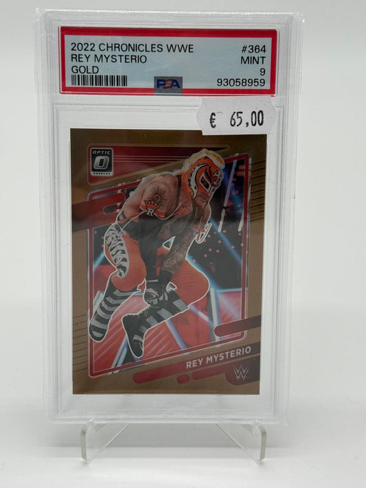 2022 Panini Chronicles WWE Rey Mysterio Gold /10 PSA 9