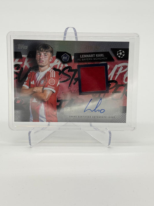 2025-26 Topps Flagship UCC Lennart Karl RC Relic Patch Auto 029/125