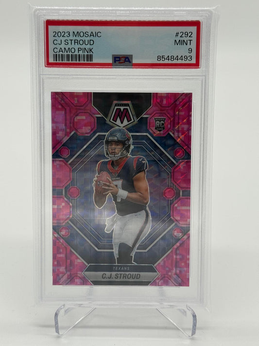 2023 Panini Mosaic CJ Stroud RC Camo Pink PSA 9