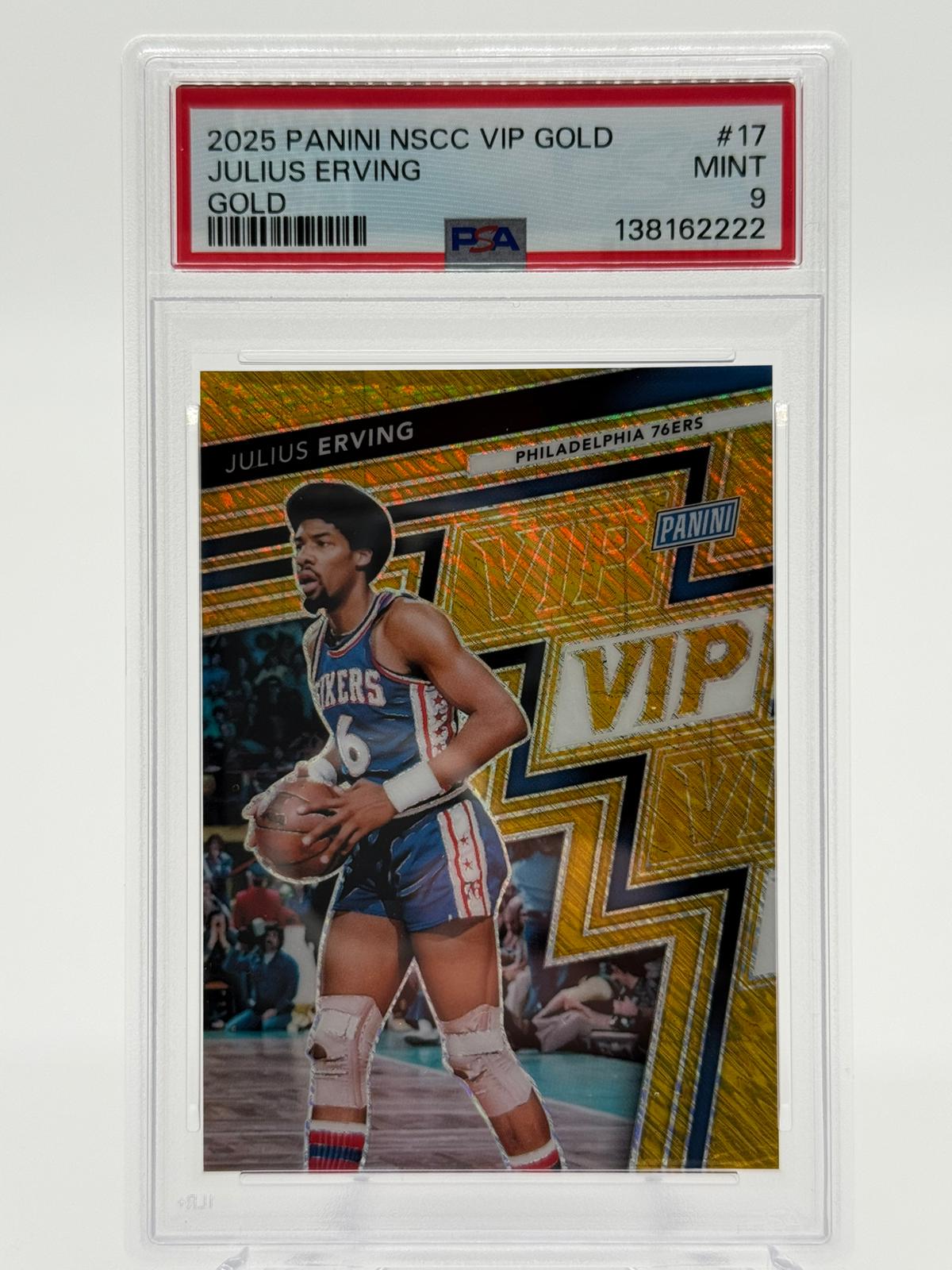 2025 Panini NSCC VIP Gold Julius Erving Gold 01/10 PSA 9