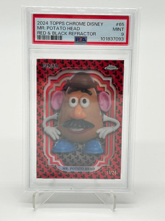 2024 Topps Chrome Disney Mr. Potato Head Red & Black Refractor /28 PSA 9