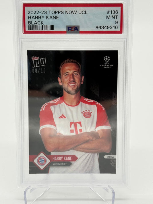 2022-23 Topps Now UCL Harry Kane Black 08/10 PSA 9