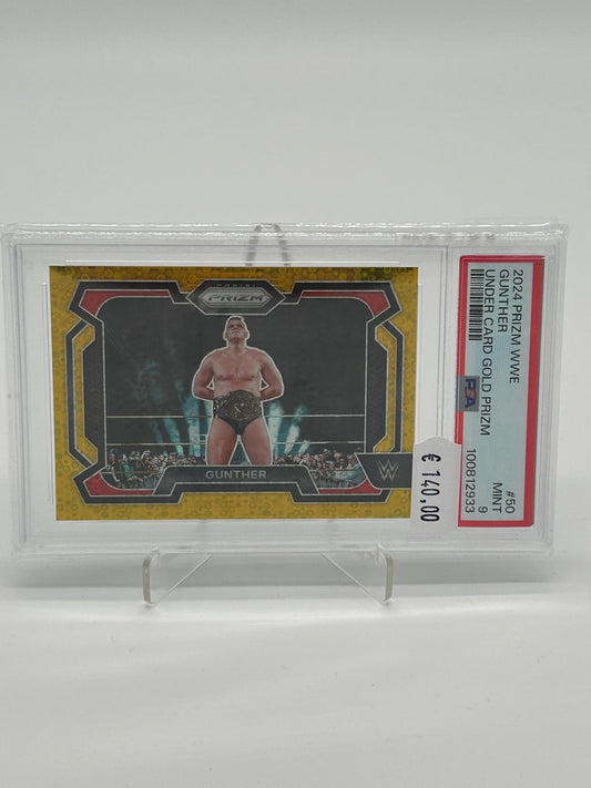 2024 Panini Prizm WWE Gunther Gold Prizm /10 PSA 9
