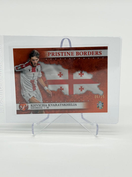 Topps Pristine Road to UEFA EURO 2024 Khvicha Kvaratskhelia Pristine Borders /25