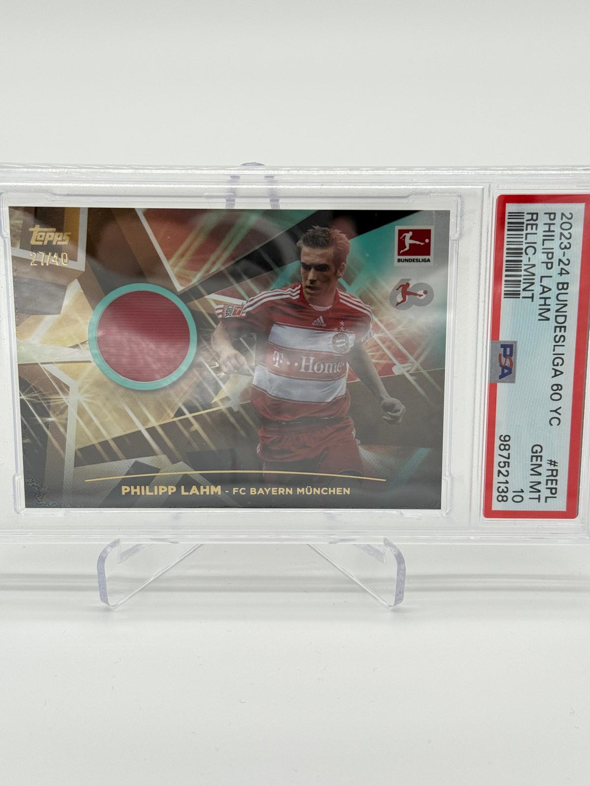 2023-24 Topps Bundesliga 60 YC Philipp Lahm Patch /40 PSA 10