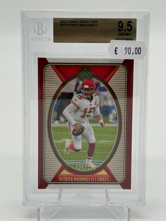2022 Panini Legacy Red Patrick Mahomes /299 BGS 9,5