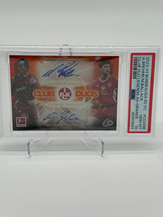 2023-24 Topps 60 Jahre BL Brehme/Ballack Dual Auto /25 PSA 10