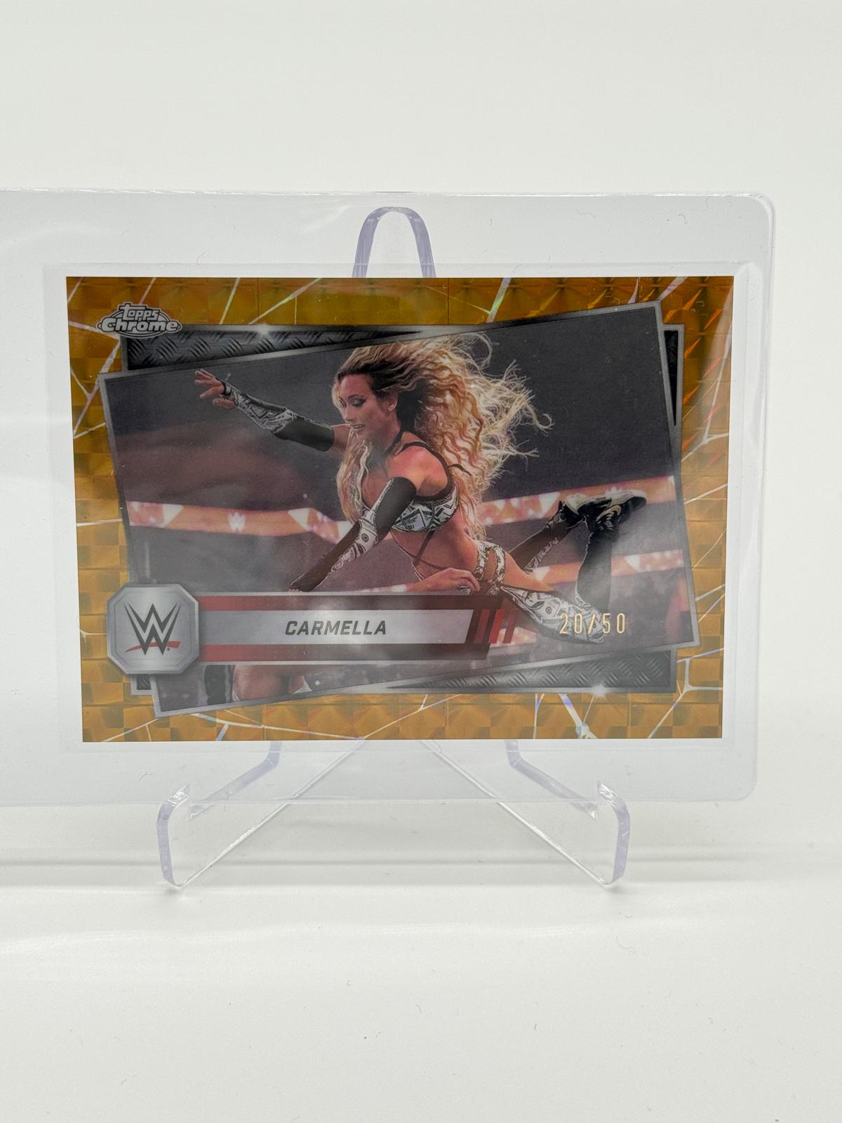 2025 Topps Chrome WWE Carmella Gold Geometric /50