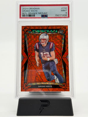 2024 Panini Obsidian Drake Maye Orange Mosaic /25 RC PSA 9