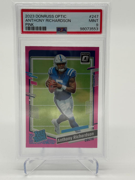 2023 Panini Donruss Optic Anthony Richardson Rated Rookie Pink PSA 9
