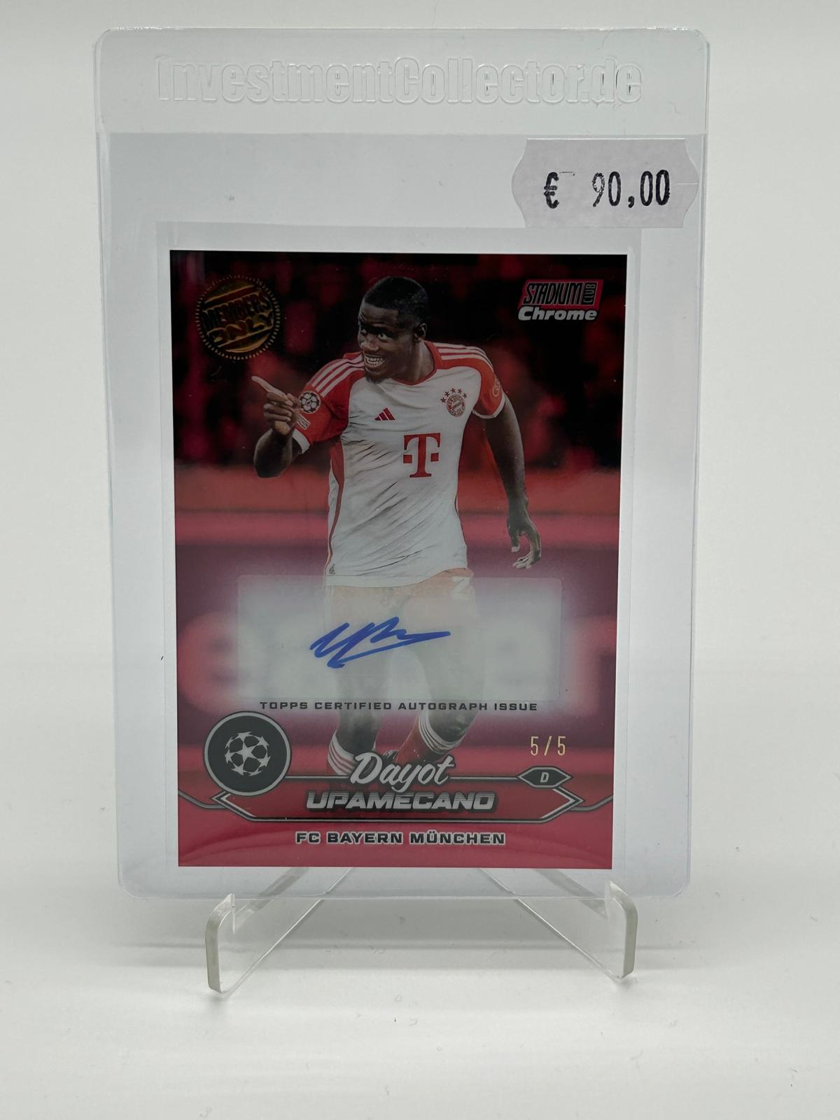 2024 Topps Stadium Club Chrome Dayot Upamecano Auto /5 Members Only