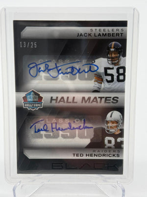 2025 Panini Black Football Jack Lambert Ted Hendricks Dual Auto 13/25