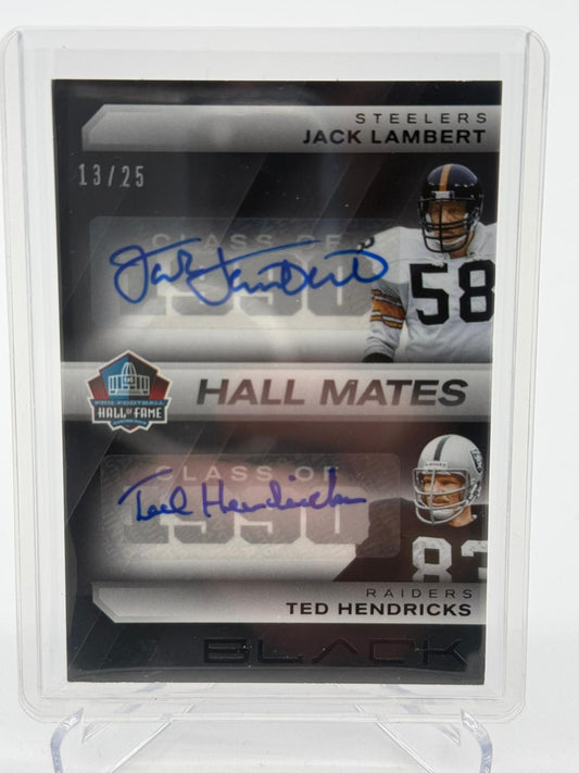 2025 Panini Black Football Jack Lambert Ted Hendricks Dual Auto 13/25