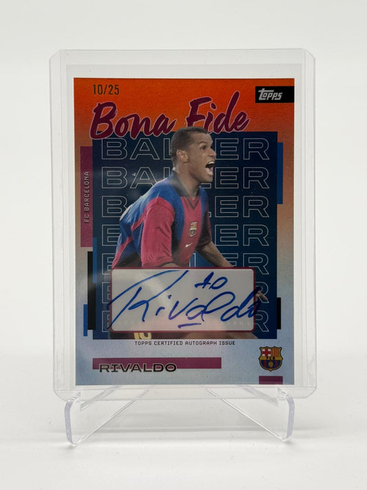 2025 Topps FC Barcelona Teamset Bona Fide Baller Rivaldo  Auto 10/25
