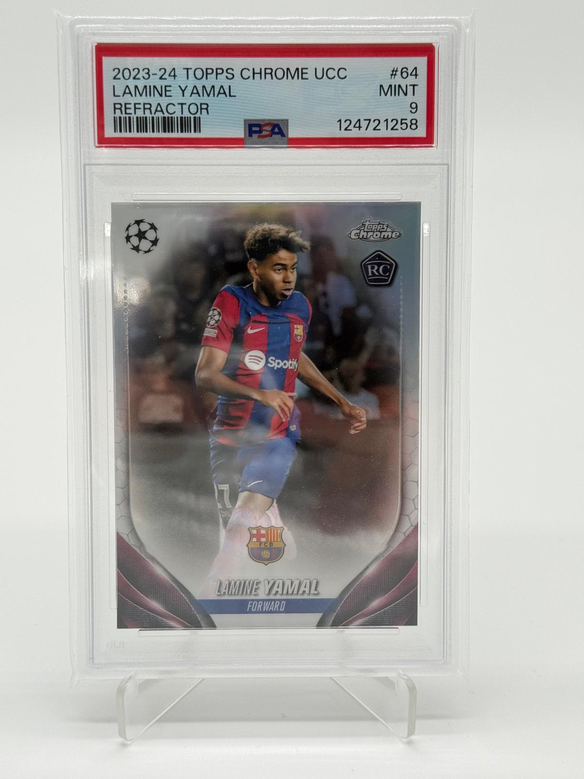 2023-24 Topps Chrome UCC Lamine Yamal RC Refractor PSA 9