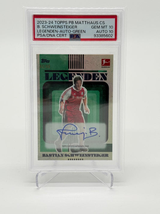 2023-24 Topps Platinum Bastian Schweinsteiger Auto /49 PSA 10 Auto 10