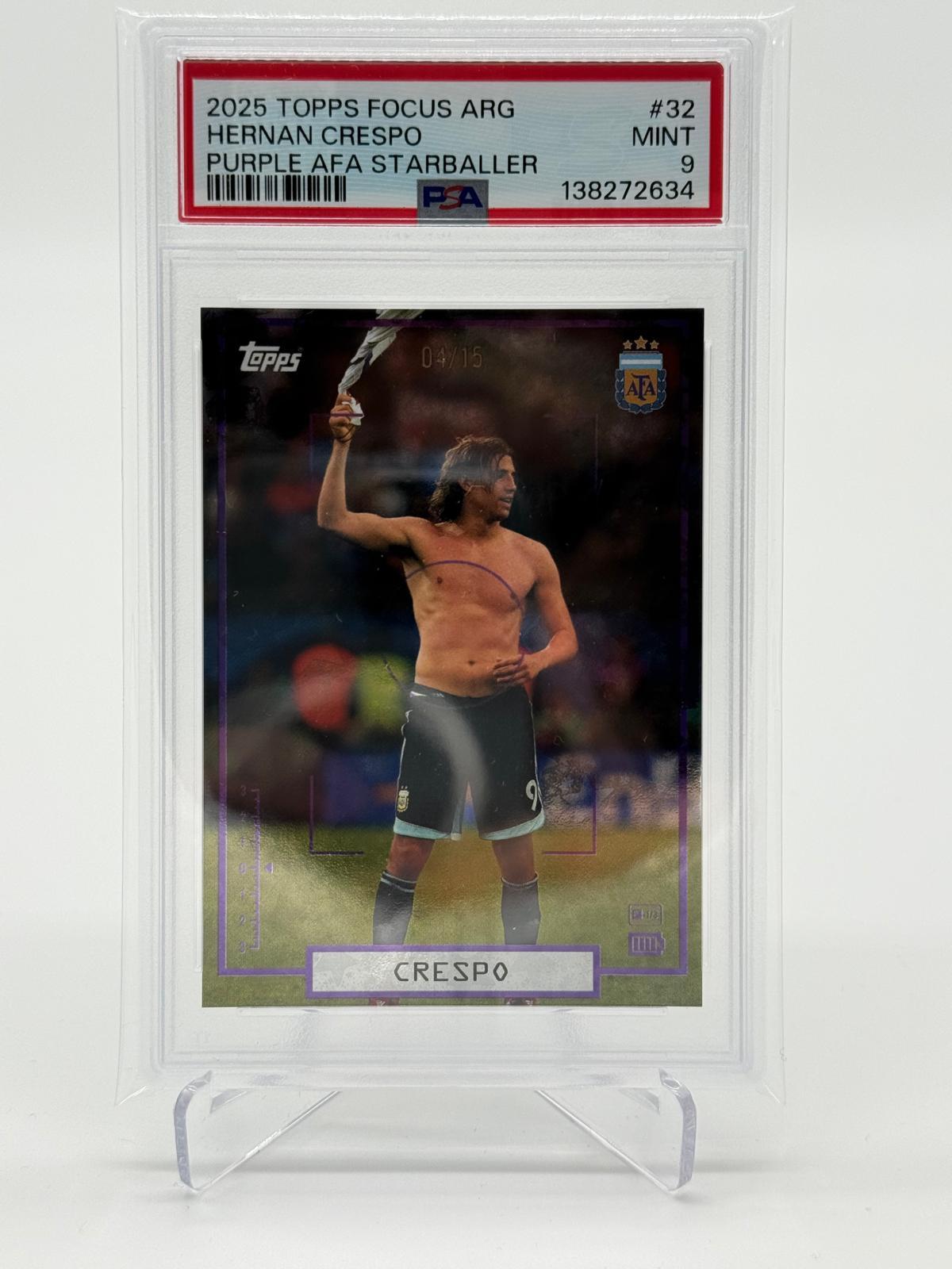 2025 Topps Argentina Focus Hernan Crespo /15 PSA 9 POP 1