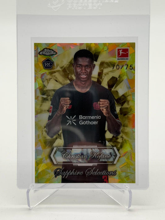2026 Topps Chrome Bundesliga Sapphire Selections Christian Kofane 70/75 RC
