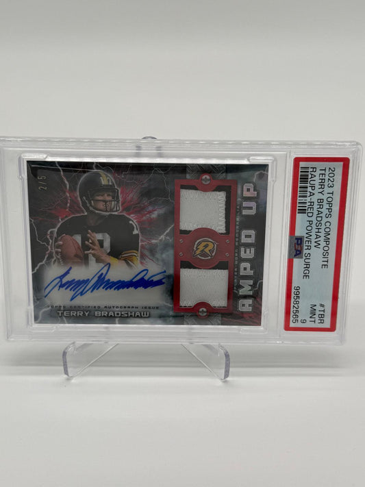 2023 Topps Composite Terry Bradshaw /5 Patch Auto PSA 9