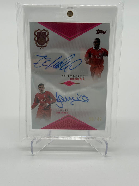 2024-25 Topps FC Bayern München 125 Years Anniversary Zé Roberto & Lucio Dual Auto /49