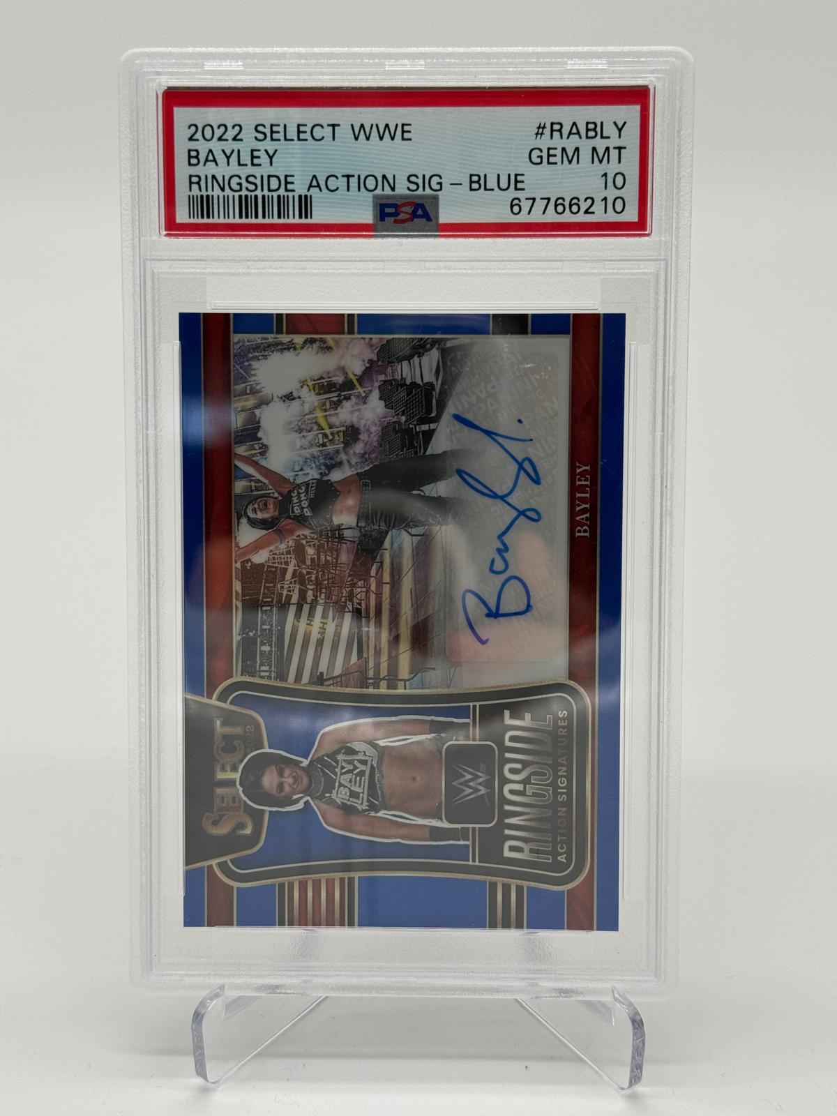 2022 Panini Select WWE Bayley Ringside Action Signature Blue 11/49 PSA 10