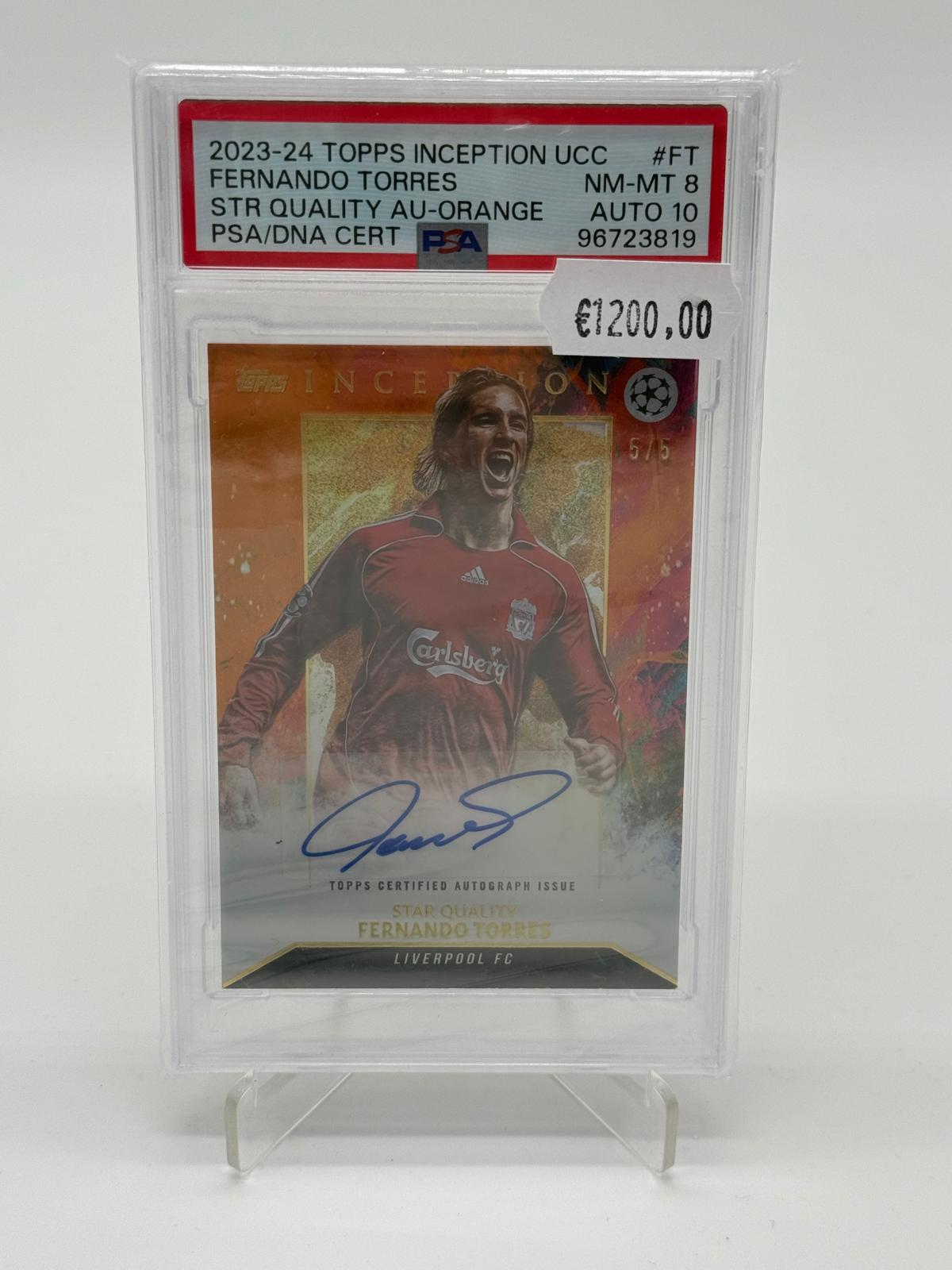 2023-24 Topps Inception UCC Fernando Torres /5 Auto PSA 8 Auto 10