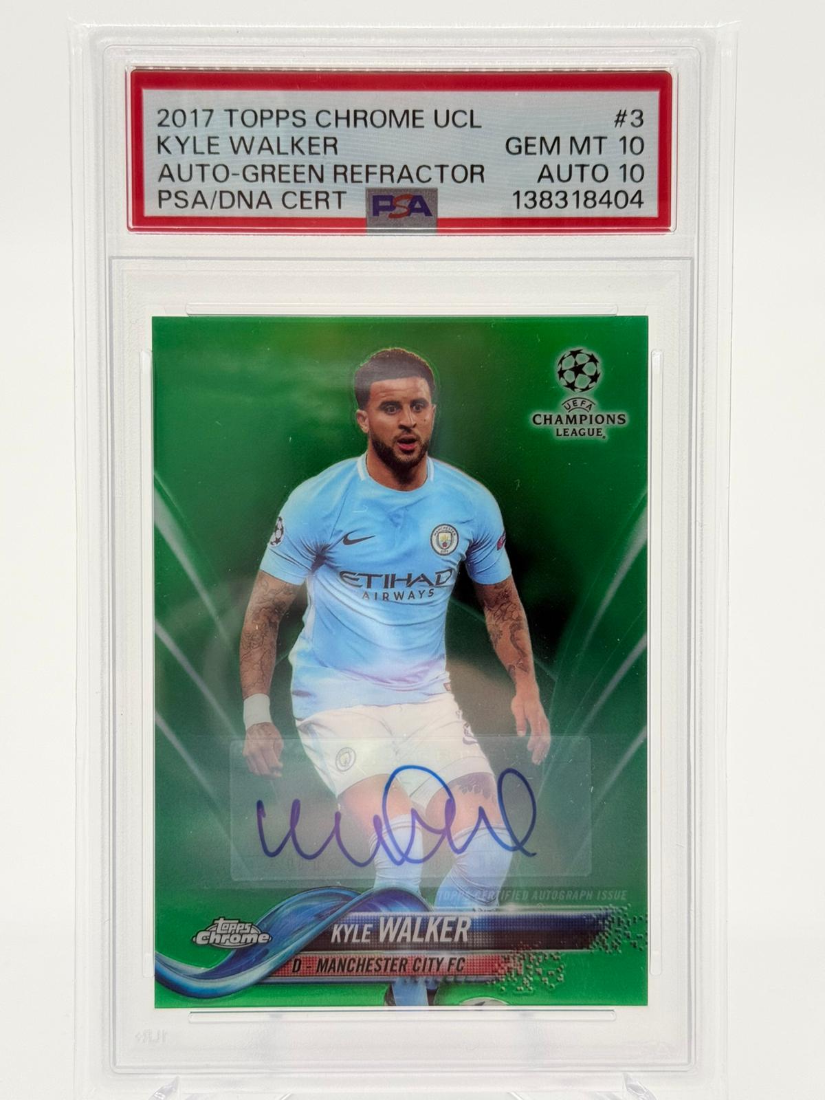 2017 Topps Chrome UCL Kyle Walker Autogramm 67/99 PSA 10/10